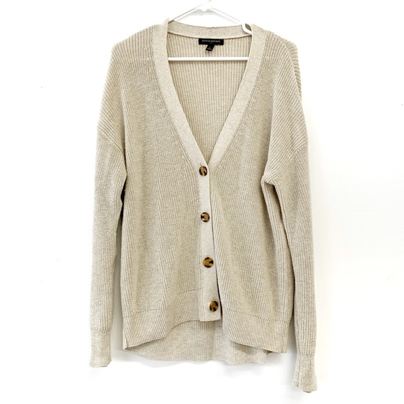 Banana Republic Tan Sweater Cardigan L - Picture 1 of 3